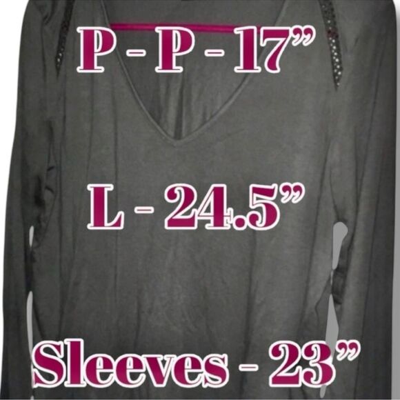 Banana Republic Factory Grey Cutout Details Long Sleeve Top Size Small EUC - Picture 3 of 16